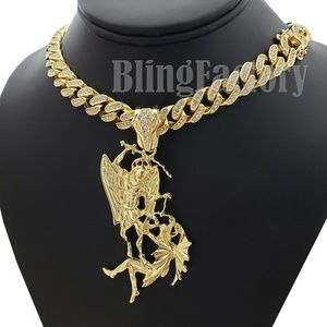 Saint Michael Archangel 18" Choker Chain Necklace